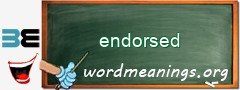 WordMeaning blackboard for endorsed